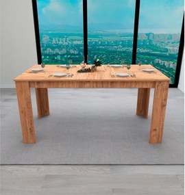 Tavolo Da Pranzo Fisso 80x160 Cm Da Cucina Effetto Legno Demis Rovere