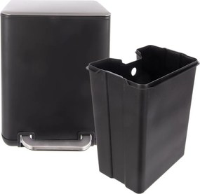 Cestino per la spazzatura nero in acciaio inox con pedale 6 l Black – Orion