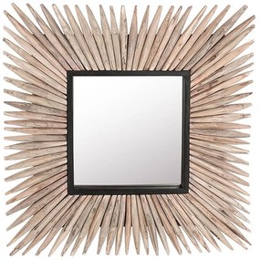 Specchio da parete legno chiaro 64 x 64 cm SASABE Beliani