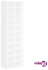 vidaXL Scarpiera Bianca 54x34x183 cm in Legno Multistrato