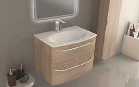 Mobile sottolavabo e lavabo Lyla per vasca centrale rovere tabacco L 75 x H 55 x P 51 cm