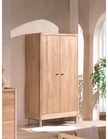 Armadio per bambini di colore naturale in rovere massiccio 100x190x55 cm Forrest – Vipack