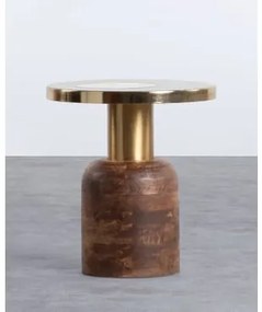 Tavolino in legno e metallo con maniglia rotonda (Ø40,5 cm) - The Masie