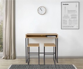 Scrivania con piano effetto rovere 35x100 cm Frame – Woodman