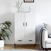 Credenza Bianco Lucido 69,5x31x115 cm in Legno Multistrato 828246