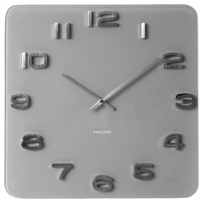 Orologio quadrato grigio in vetro vintage Present Time - Karlsson