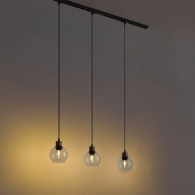 Sistema di illuminazione a binario moderno nero con 3 luci a sospensione bronzo 1 fase - Iconic Lava