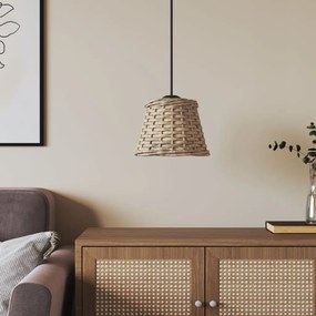 Paralume Da Soffitto Marrone Ø15x12 Cm İn Vimini /