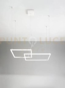 Sospensione in alluminio colore bianco cross led 64w cct 3000k 4000...