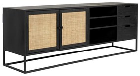 Tavolo TV in rattan nero 38x55 cm Guuji - White Label