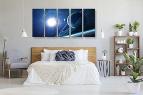 Quadri 5 pezzi – Pianeta nello spazio