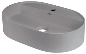 Deante CQS_SU6B - Lavabo da appoggio con foro preforato per rubinetteria SILIA 35x55cm granito/grigio metallizzato