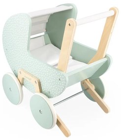 Carrozzina in legno per bambole con copertina e cuscino - Zen