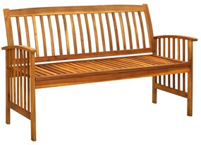 Panchina da giardino con cuscino 147cm legno massello di acacia