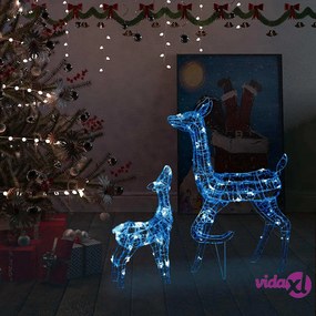 vidaXL Famiglia di Renne di Natale 160 LED Blu in Acrilico