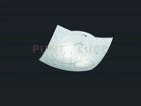 Spirelli plafoniera quadrata vetro decoro cerchi d. 40x40cm 2 luci ...
