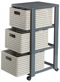 Mobiletto da bagno in plastica grigia 32,5x71 cm Country - Rotho