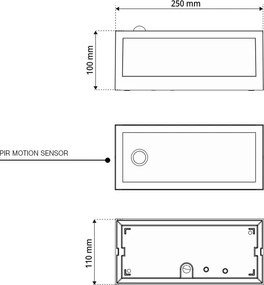 Applique con Sensore Movimento E27 IP65 FLUTE per esterno - Grigia