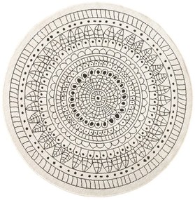 Tappeto da esterno nero e crema , ⌀ 140 cm Porto - NORTHRUGS