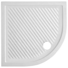 Piatto doccia 90x90 H 6.5 semicircolare in ceramica bianca con antiscivolo Ferdy