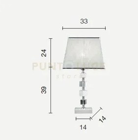 Lampada da tavolo in vetro e cristallo fume' livia lg.livia-lgfume