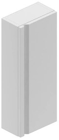 Pensile bagno Pull bianco opaco in vetro, 1 anta apertura da destra e sinistra P 16 x L 30 x H 75 cm