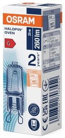 Confezione da 10 lampadine per forno HALOPIN G9/25W/230V 2700K - Osram