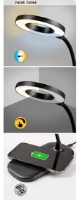 Rabalux 74013 - Lampada da tavolo LED dimmerabile con funzione Touch HARDIN LED/5W/5V nero