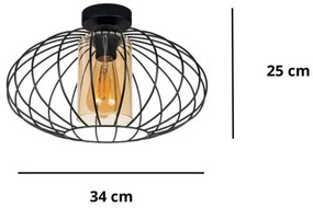 Lampadario a plafone CORRINI 1xE27/60W/230V diametro 34 cm nero/beige