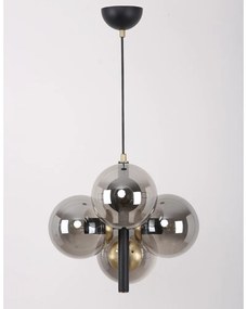 Lampada a sospensione grigio-nera con paralume in vetro ø 15 cm Forte - Squid Lighting