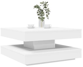 Tavolino Da Caffè Girevole A 360 Gradi Bianco 70x70x34,5 Cm /