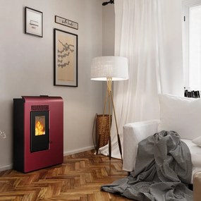 Stufa a pellet LVZ New Slim Ginevra bordeaux