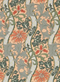 Morris & Co Carta da parati Cornflower - Russet/ Teal