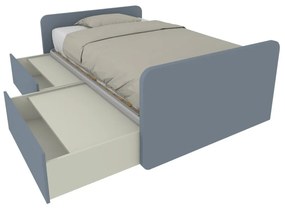 864C - Letto cameretta 120x190 1piazza e mezza con cassettoni estraibili e testate personalizzabili.Rete inclusa