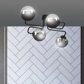 Lampadario da Soffitto BRENDI 4 in acciaio e vetro 4xE14