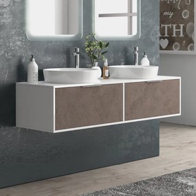Mobile bagno 150 cm bicolore con 2 cassetti scorrevoli SPR-150C - KAMALU