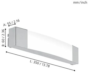 Eglo 97718 - Lampada LED per specchi da bagno SIDERNO LED/8,3W/230V IP44