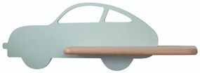 Applique LED per bambini con mensola CAR LED/5W/230V verde/legno