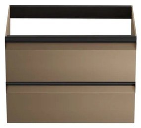 Mobile da bagno sospeso sotto lavabo L 59.5 x H 40 x P 45.5 cm giallo opaco, 2 cassetti Fusion