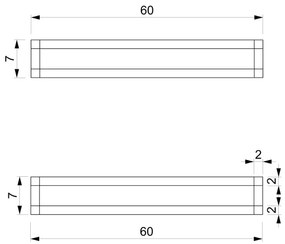 Porta asciugamani da parete  7x60 cm nero