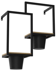 Vaso da fiori da parete 46x36 cm nero