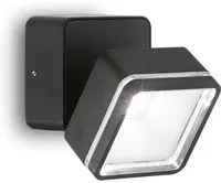 Applique Moderna Square Omega Metallo Nero Led 7W 4000K Luce Naturale