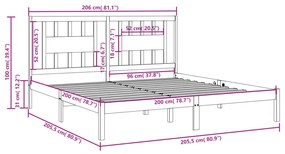 Giroletto in Legno Massello di Pino 200x200 cm