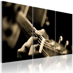 Quadro Suono magico della gitarra  Colore seppia, Dimensioni e Misure 120x80