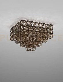 Giogali lampadadario a soffitto 65q cristallo quadrato bronzo e cro...