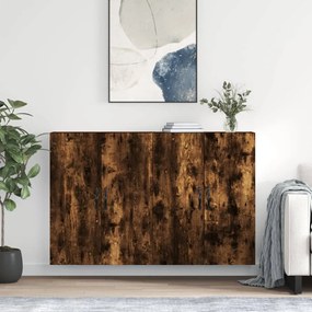 Armadietti a Parete 2 pz Rovere Fumo in Legno Multistrato