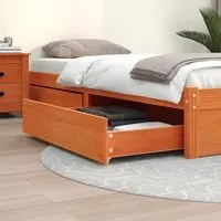 Cassetti per Letto 2pz Marrone Cera in Legno Massello di Pino 847171