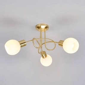 Plafoniera soffitto ELAINA Lindby, dimmerabile, Ottone / Oro, Soggiorno / Sala da pranzo, Metallo, Moderno, Plafoniera