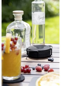 Sottobicchieri neri in set da 8 con supporto - Wenko