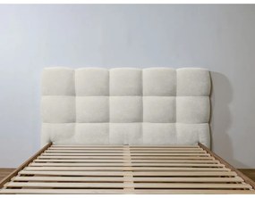 Letto matrimoniale imbottito grigio chiaro rete inclusa 180x200 cm Kumo - Bobochic Paris